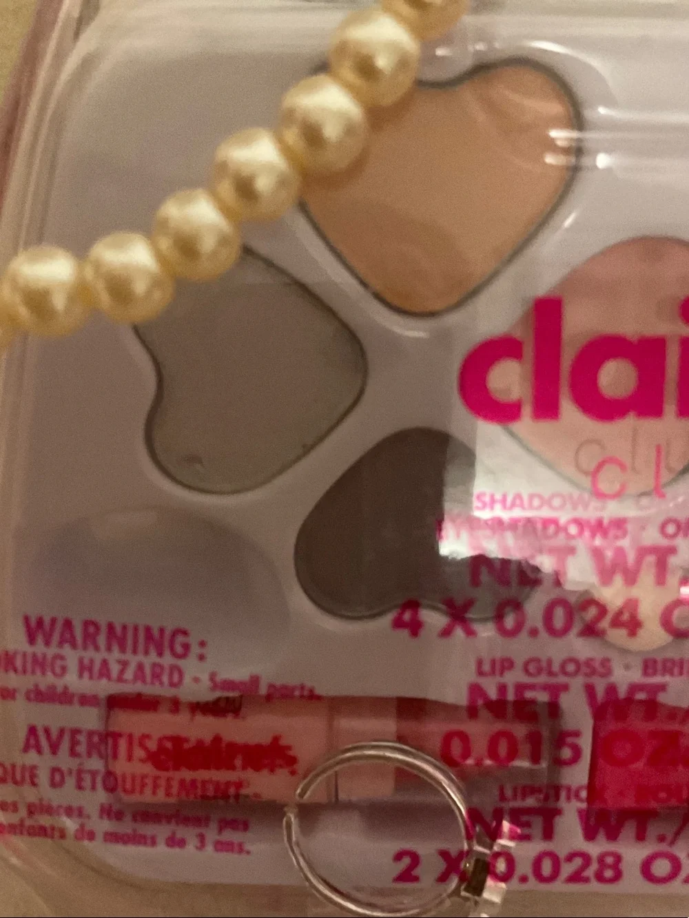 Claire's Pink Pearl-Handled Mini Makeup Kit